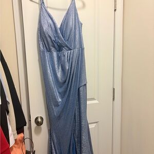 Elegant Asymmetrical Light Blue Dress